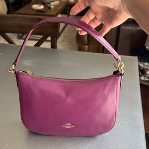 Coach Magenta Leather Shoulder Bag